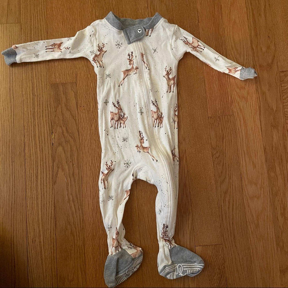 Butt’s Bees Baby Reindeer Pajamas EUC 3-6m